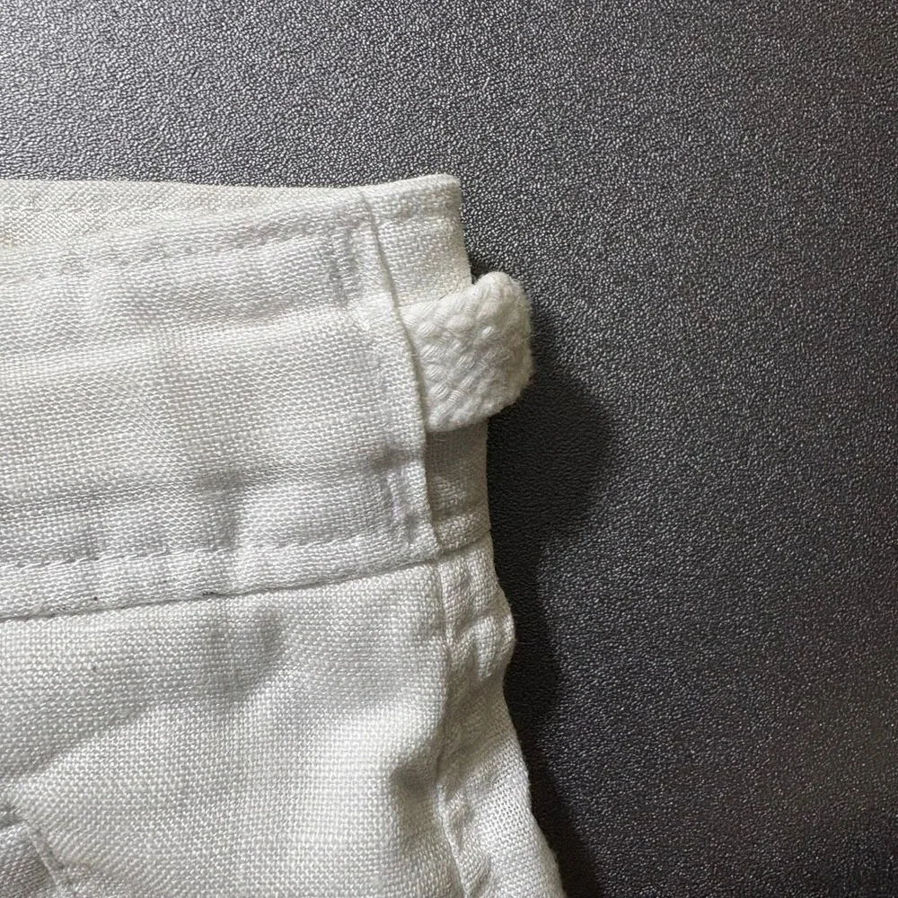 Tasso Elba Island Pants Mens White Linen Drawstring Casual Beach Trousers